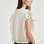 Top donna bianco con ricami TS0298FA D1N08E23EC MARANT ETOILE 