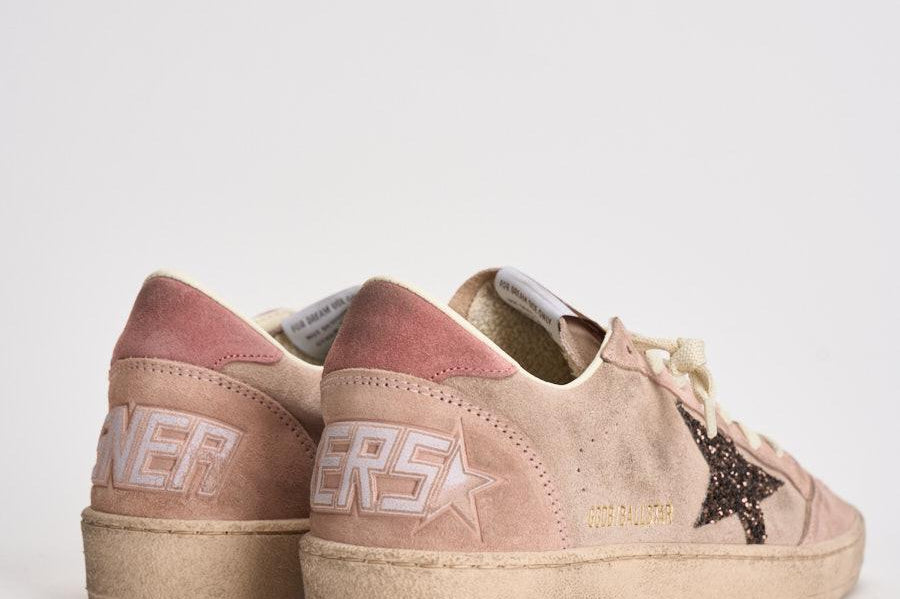 Sneakers donna Ball Star in suede rosa cipria GWF00117 F00869425819 GOLDEN GOOSE 