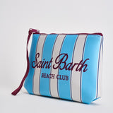 Pochette donna Aline fantasia a righe celesti e bianche ALINE 00605L MC2 SAINT BARTH 