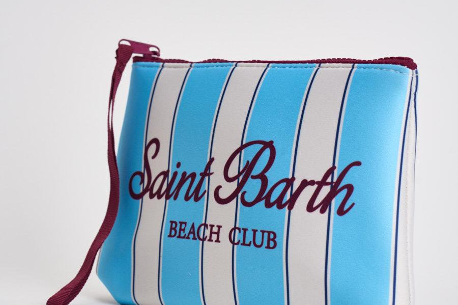 Pochette donna Aline fantasia a righe celesti e bianche ALINE 00605L MC2 SAINT BARTH 