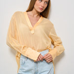 Camicia donna arancione semitrasparente 13894 SOLE FORTE FORTE 