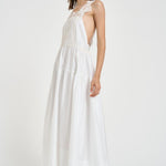 Abito donna lungo con pizzo bianco W06050581 WHITE MAURIZIO MYKONOS 