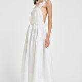Abito donna lungo con pizzo bianco W06050581 WHITE MAURIZIO MYKONOS 