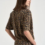 T-shirt donna girocollo Avi animalier 11154 MTL59BLACKBROWN ANINE BING 