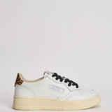 Sneakers donna Medalist Low bianca e cavallino leopardato AULW OC01 AUTRY 