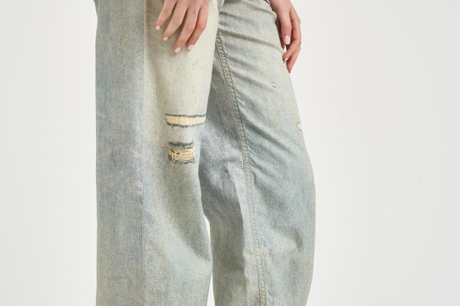 Jeans donna Bonnie in denim chiaro con rotture BONNIETLO TLO HAIKURE 