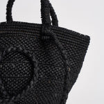 Borsa donna Arona in rafia nera ARONA BLACK IBELIV 