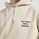 Felpa uomo con cappuccio beige slogan HO162 CO127MT DROLE DE MONSIEUR 