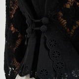 Blusa donna Nina in sangallo nera HT0856FA D2J01IBLACK ISABEL MARANT 