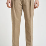 Pantalone uomo doppia pinces beige BELLOD 300519553 BRIGLIA 