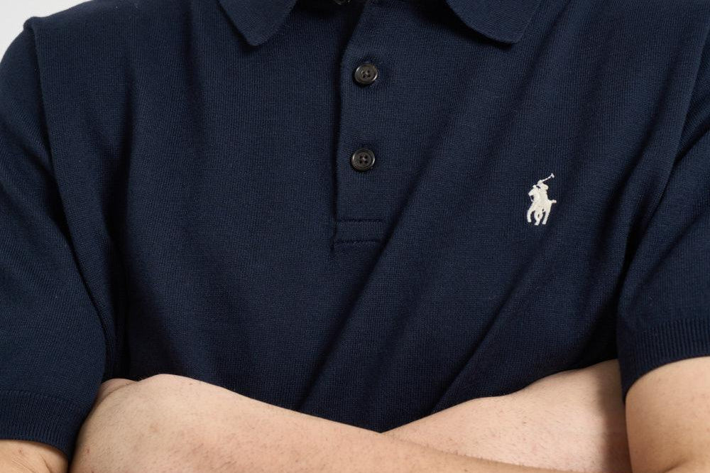 Polo uomo in maglia blu 710980682 001 RALPH LAUREN 