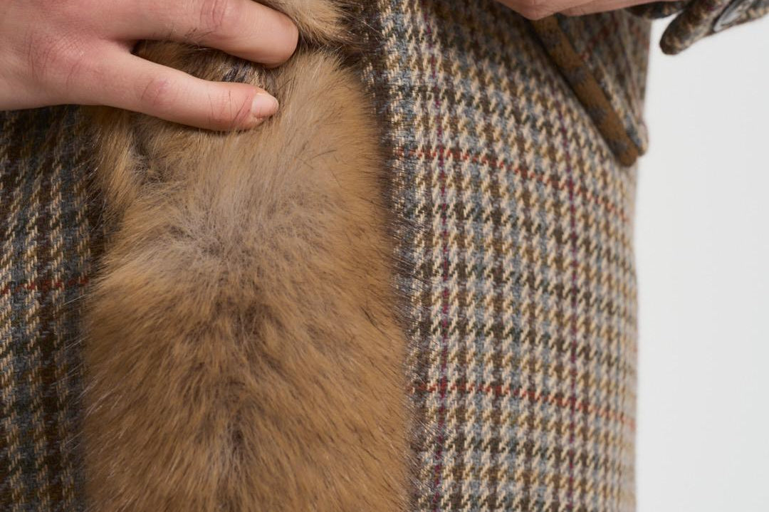 Cappotto donna lungo pied de poule multicolor S1142 2257227 BAZAR DELUXE 