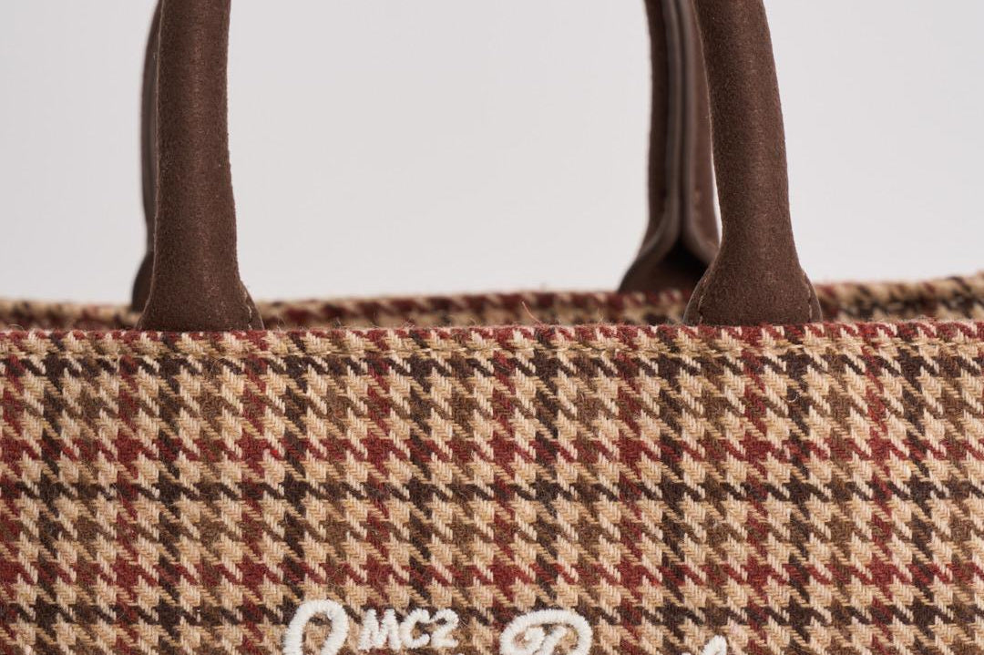 Borsa donna Vanity Mini Wool Pied de Poule marrone VANITYMNWL PDP45 MC2 SAINT BARTH 