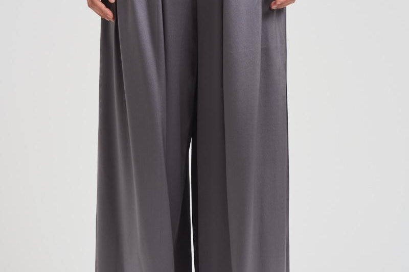 Pantaloni a palazzo donna 325FW3703S SMOKE GRAY DANAME 