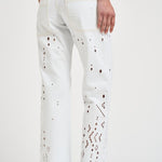 Jeans donna Amia traforati in denim bianco PA0698FA D2H01WHITE ISABEL MARANT 