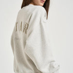 Felpa donna grigia con ricamo e cristalli GUP02716 P00241360665 GOLDEN GOOSE 