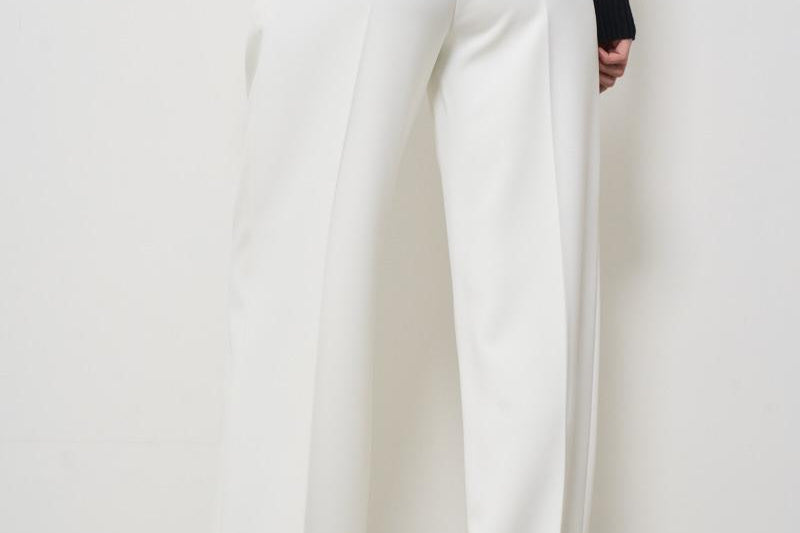 Pantalone donna bianco gamba dritta PA081 360 ELISABETTA FRANCHI 