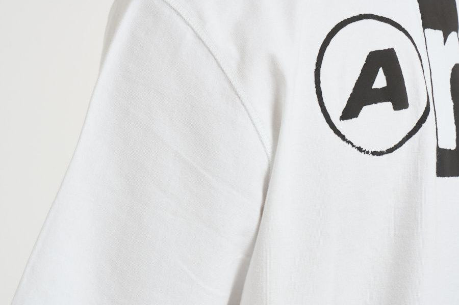 T-shirt uomo bianca con stampa nera 100T 100 ARTE ANTWERP 