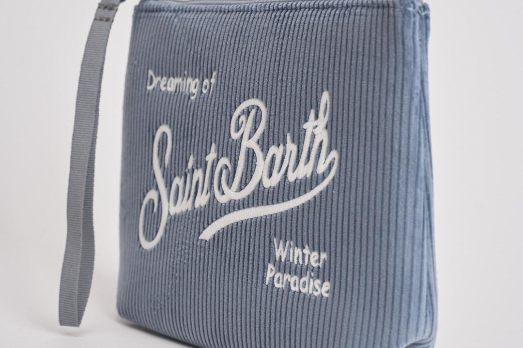 Pochette donna Aline Corduroy in velluto celeste ALINE COURD36 MC2 SAINT BARTH 