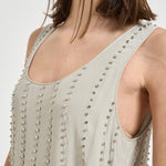 Blusa donna con strass grigia 106214A31F TESSAI18 PINKO 