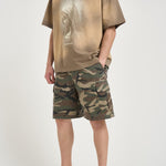 T-shirt uomo beige con grafica DAISHOJI FADEDOLIVE DON'T WASTE CULTURE 