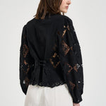 Blusa donna Nina in sangallo nera HT0856FA D2J01IBLACK ISABEL MARANT 