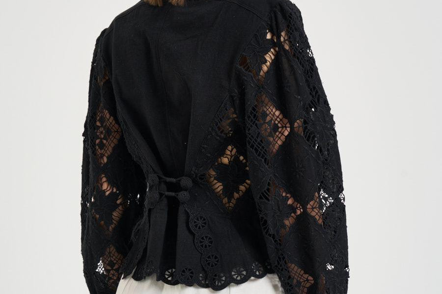 Blusa donna Nina in sangallo nera HT0856FA D2J01IBLACK ISABEL MARANT 