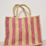 Borsa donna Colette in rafia a righe rosa COLETTERAFIA 01527H MC2 SAINT BARTH 