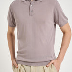 Polo uomo in maglia viola chiaro M060526 119 ACCADEMIE TESSILI 