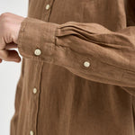 Camicia uomo in lino marrone 710966294 505 RALPH LAUREN 