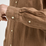Camicia uomo in lino marrone 710966294 505 RALPH LAUREN 