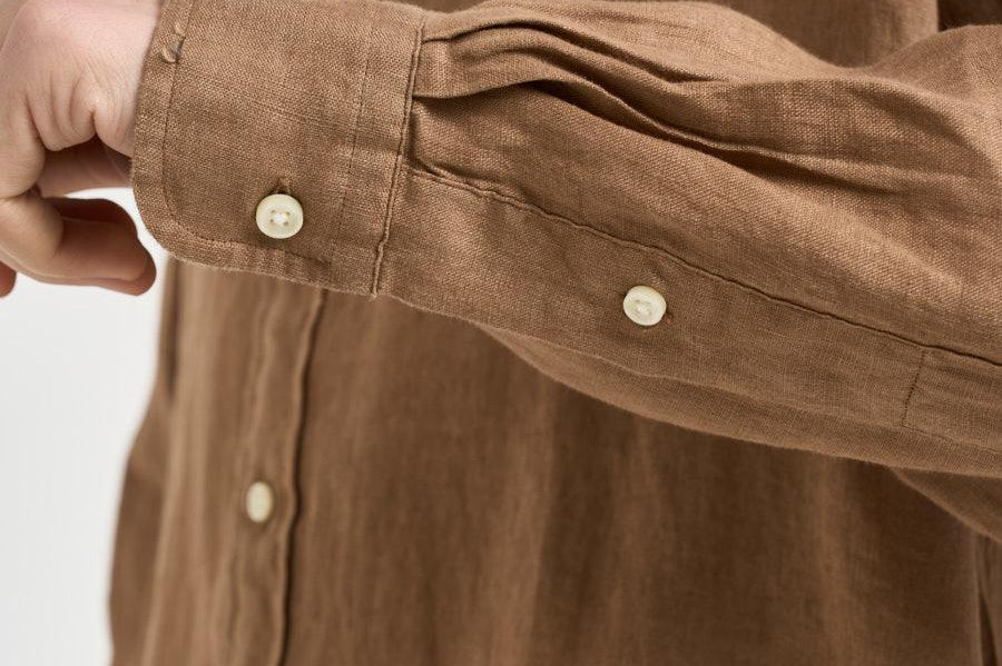 Camicia uomo in lino marrone 710966294 505 RALPH LAUREN 