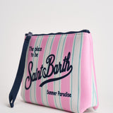 Pochette donna Aline a righe rosa e bianca ALINE 03280L MC2 SAINT BARTH 