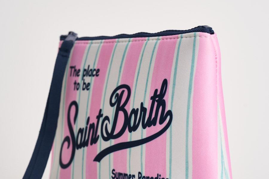 Pochette donna Aline a righe rosa e bianca ALINE 03280L MC2 SAINT BARTH 