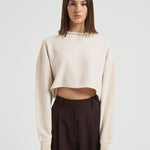 Maglia donna cropped panna GWP02203 P00212211616 GOLDEN GOOSE 