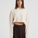 Maglia donna cropped panna GWP02203 P00212211616 GOLDEN GOOSE 