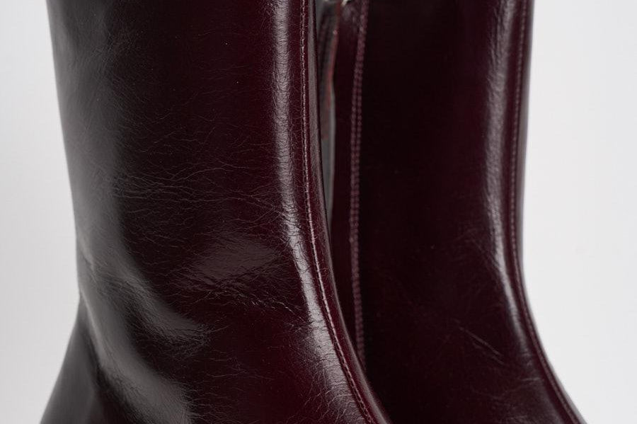 Stivaletti donna in pelle lucida bordeaux. S101164 02 ALOHAS 