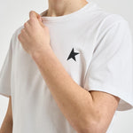 T-shirt uomo girocollo bianca con stella nera GMP01220 P00059310364 GOLDEN GOOSE 