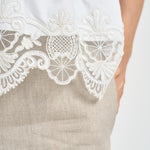 Top donna con ricami bianco W08170581 WHITE MAURIZIO MYKONOS 