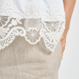 Top donna con ricami bianco W08170581 WHITE MAURIZIO MYKONOS 