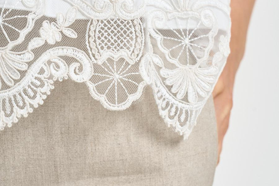 Top donna con ricami bianco W08170581 WHITE MAURIZIO MYKONOS 