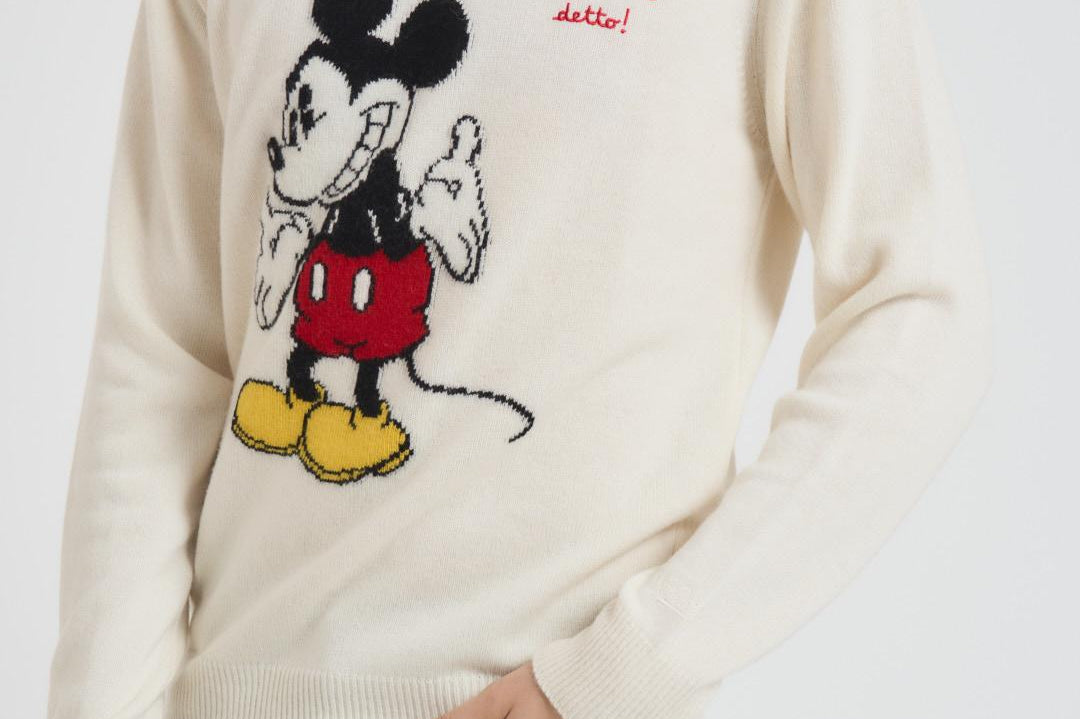 Maglia uomo girocollo Mickey Mouse panna HERON MKYDETTO10EMB MC2 SAINT BARTH 