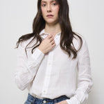 Camicia donna in lino bianco ottico 211970730 001 RALPH LAUREN 
