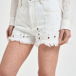 Shorts donna Aecia in denim bianco SH0300FA D2H01WHITE ISABEL MARANT 