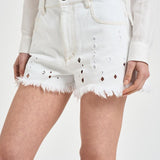 Shorts donna Aecia in denim bianco SH0300FA D2H01WHITE ISABEL MARANT 
