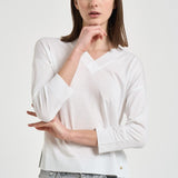 Maglia donna scollo a V bianca JV000015D 520561000 HERNO 