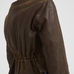 Giubbotto donna in pelle marrone GWP02376 P00216590108 GOLDEN GOOSE 