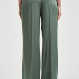 Pantalone donna satinato verde salvia Y6SM37 S29 SEMICOUTURE 