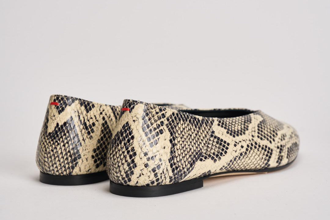 Ballerina donna in pelle stampata pitonata MOAP8MFL CREAMY AEYDE 