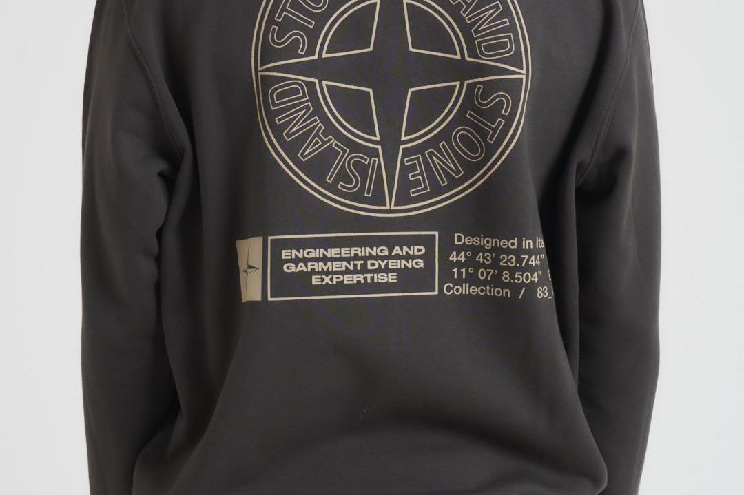 Felpa uomo girocollo oversize grigia 6100018 S0195V0062 STONE ISLAND 